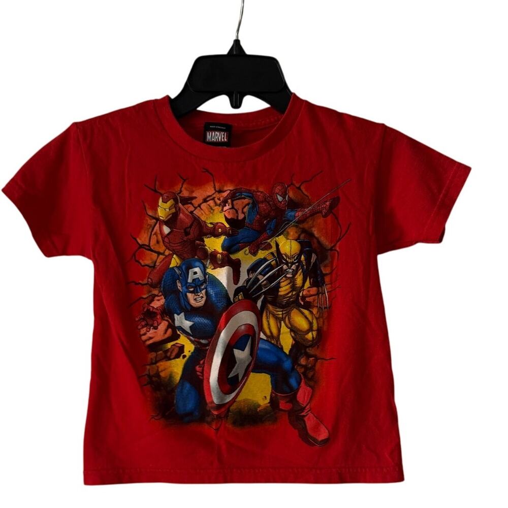 Mad Engine Marvel Spiderman Captain America Graphic Shirt Boys M 5-6